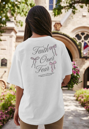 "Faith Over Fear Pslams 118: 6" Unisex Ribbon Tee