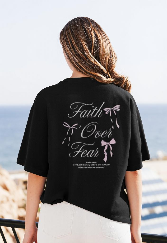 "Faith Over Fear Pslams 118: 6" Unisex Ribbon Tee