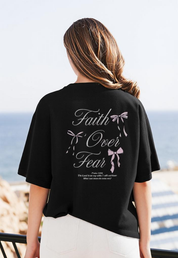 "Faith Over Fear Pslams 118: 6" Unisex Ribbon Tee