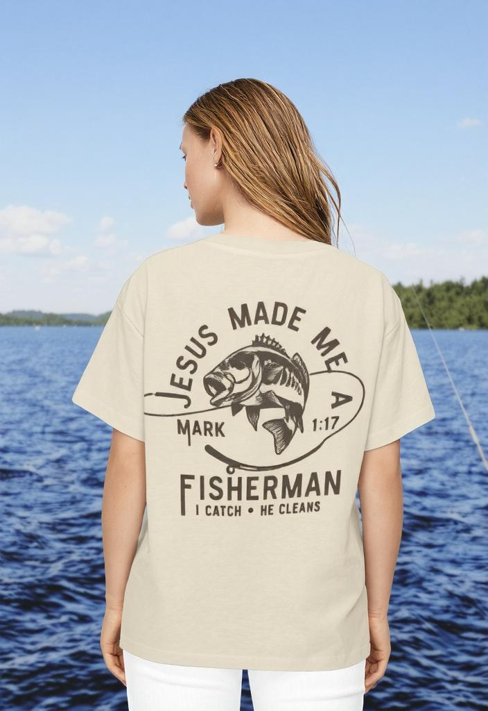 "Jesus Made Me A Fisherman Mark 1:17" Unisex Tee