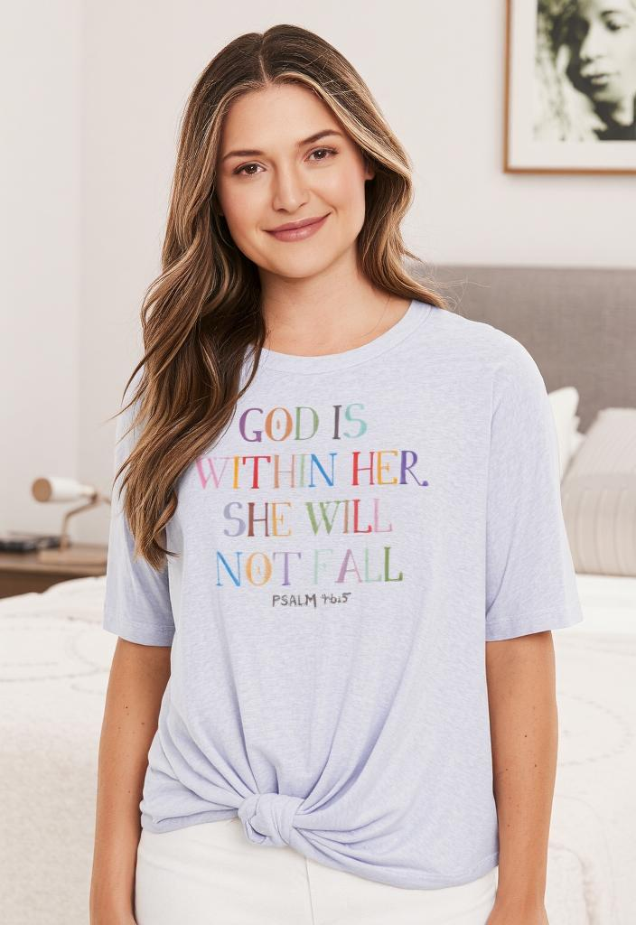 "God Is Within Her She Will Not Fall Pslams 46: 5" Unisex  Tee