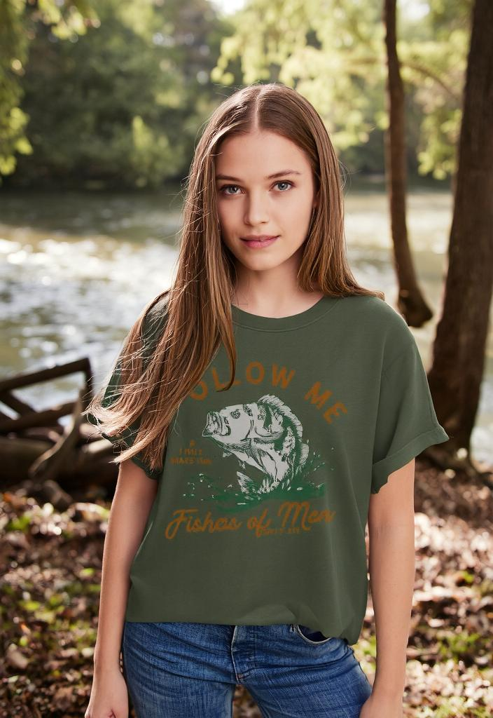 "Follow Me And I Will Make You Fishers Of Men Matthew 4:19" Unisex Tee