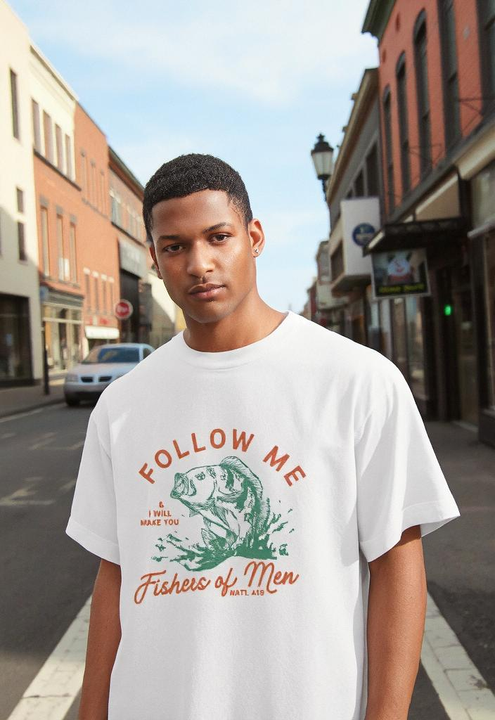 "Follow Me And I Will Make You Fishers Of Men Matthew 4:19" Unisex Tee