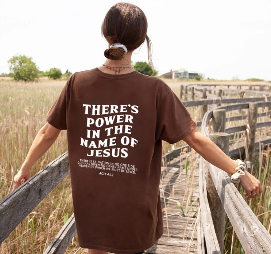 "Jesus Saves; There's Power In The Name Of Jesus Acts 4:12" Unisex Tee