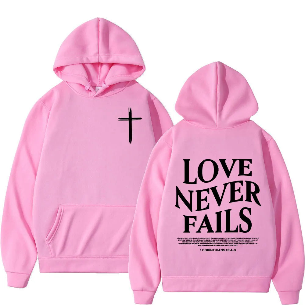 "Love Never Fails 1 Corinthians 13:4-8" Unisex Hoodie