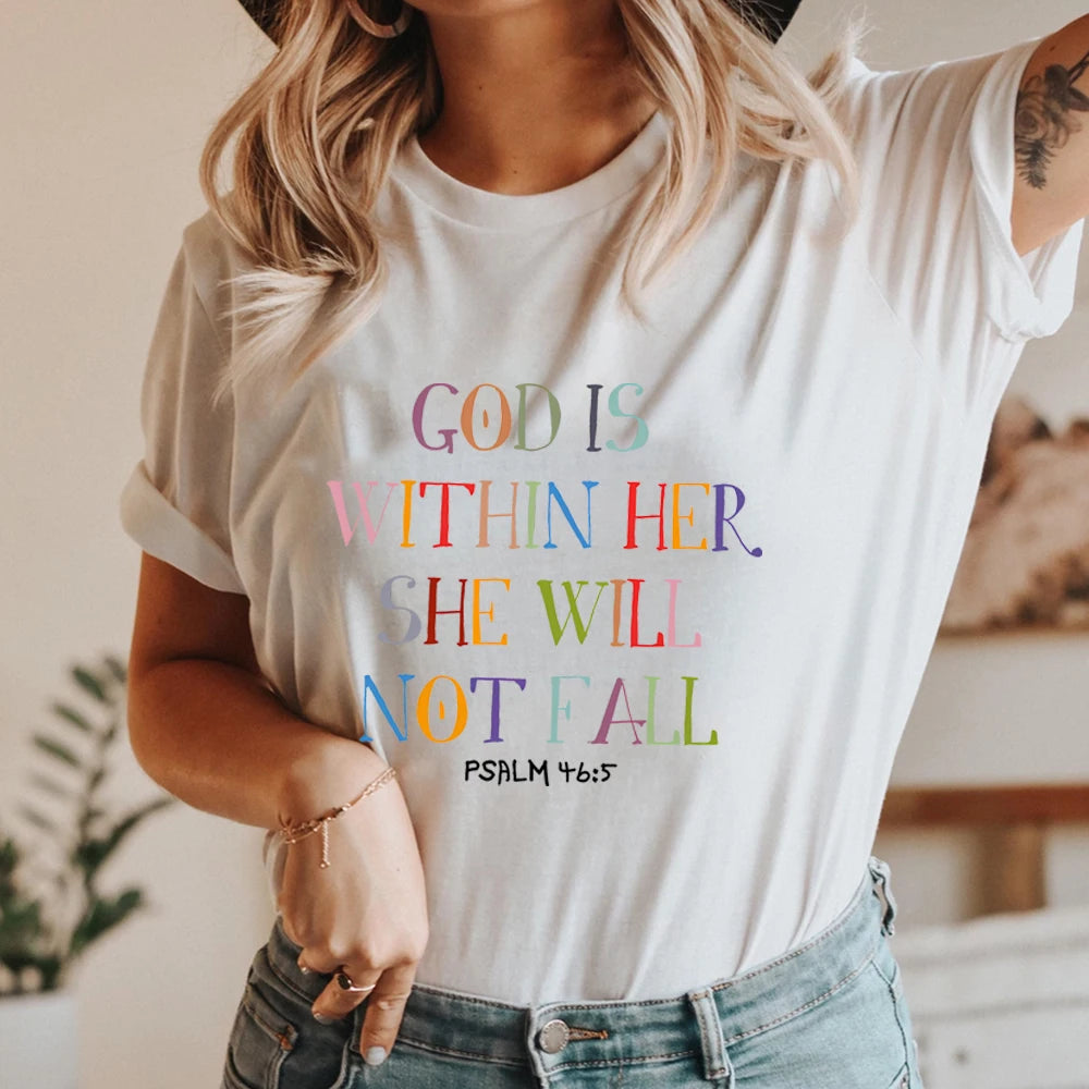 "God Is Within Her She Will Not Fall Pslams 46: 5" Unisex  Tee