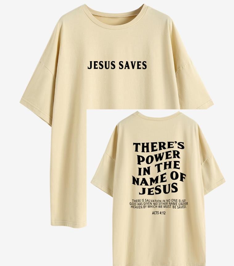 "Jesus Saves; There's Power In The Name Of Jesus Acts 4:12" Unisex Tee