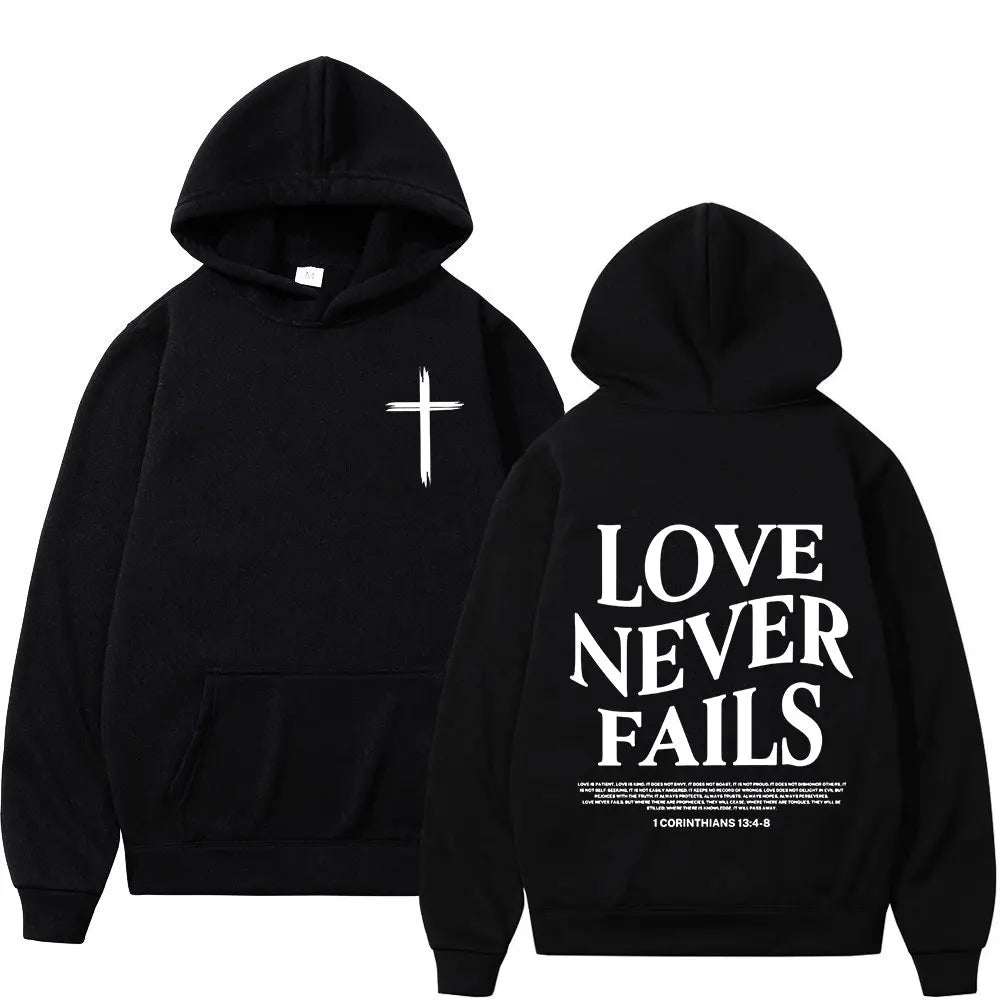 "Love Never Fails 1 Corinthians 13:4-8" Unisex Hoodie