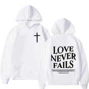 "Love Never Fails 1 Corinthians 13:4-8" Unisex Hoodie