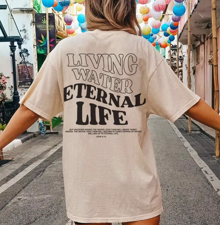 "Living Water; Eternal Life John 4:14" Unisex Tee
