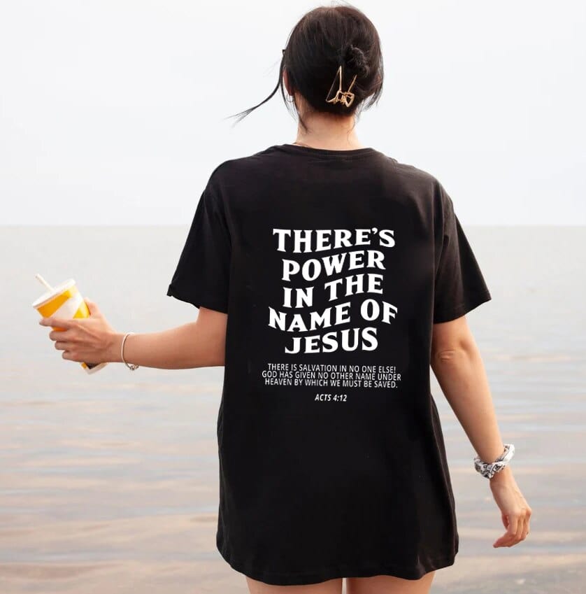 "Jesus Saves; There's Power In The Name Of Jesus Acts 4:12" Unisex Tee