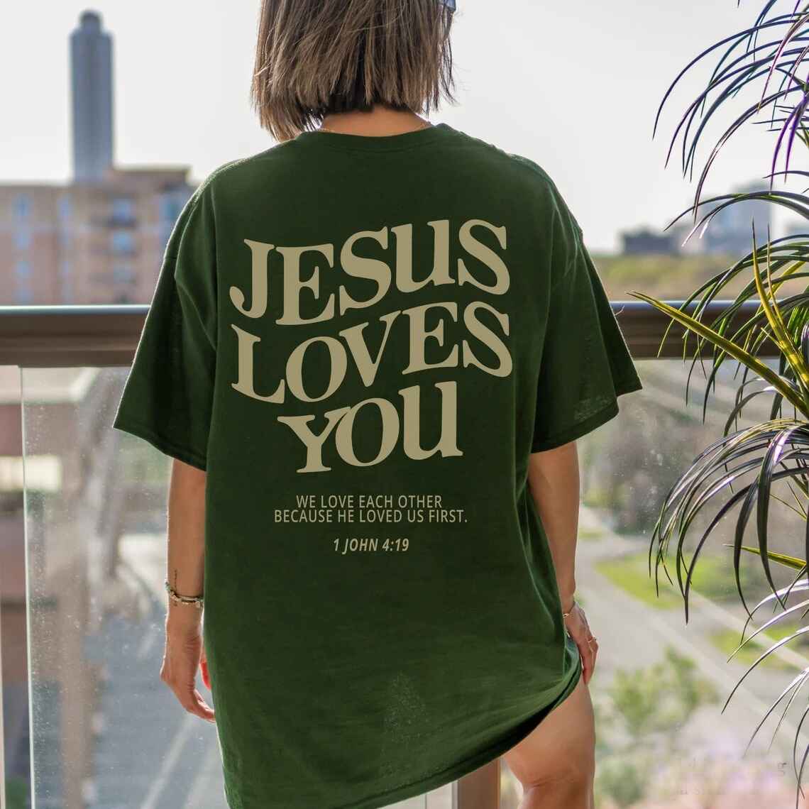 "Jesus Loves You 1 John 4:19" Unisex Tee