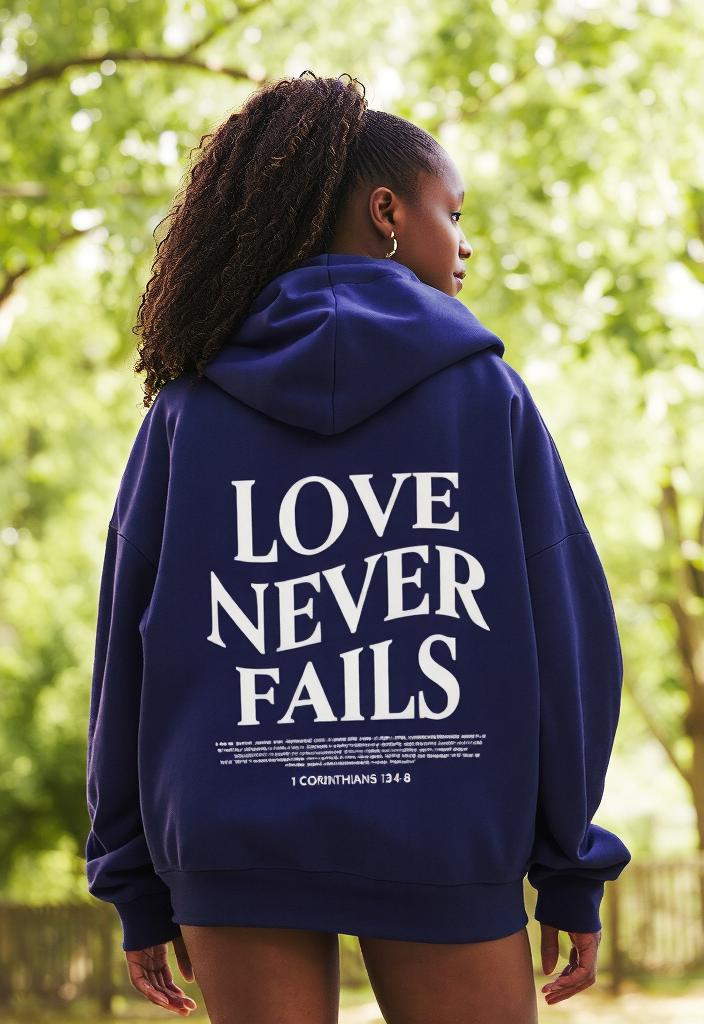"Love Never Fails 1 Corinthians 13:4-8" Unisex Hoodie