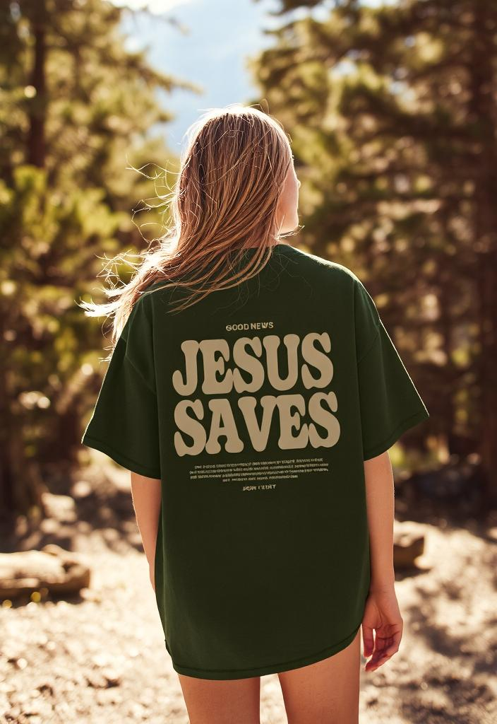 "Good News, Jesus Saves John 3 16:17" Unisex Tee
