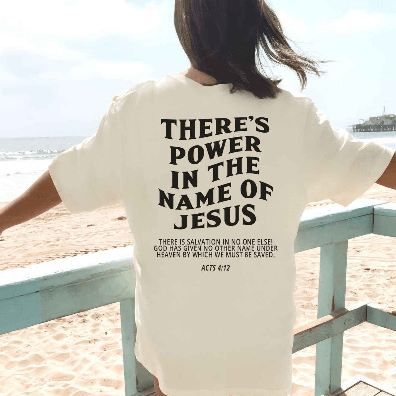 "Jesus Saves; There's Power In The Name Of Jesus Acts 4:12" Unisex Tee