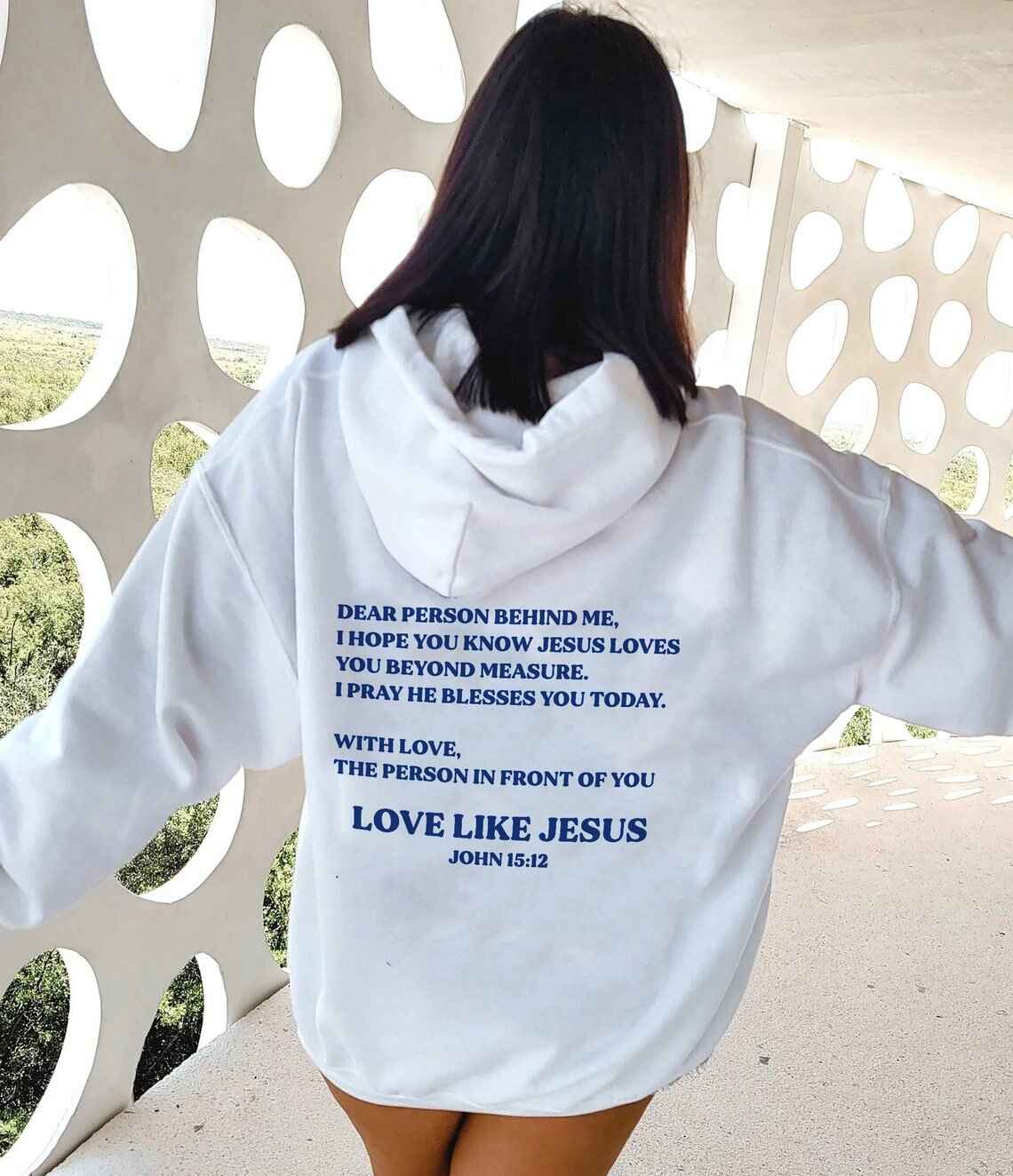 "Dear Person, Love Like Jesus John 15:12" Unisex Hoodie - 0 - Believers Brigade