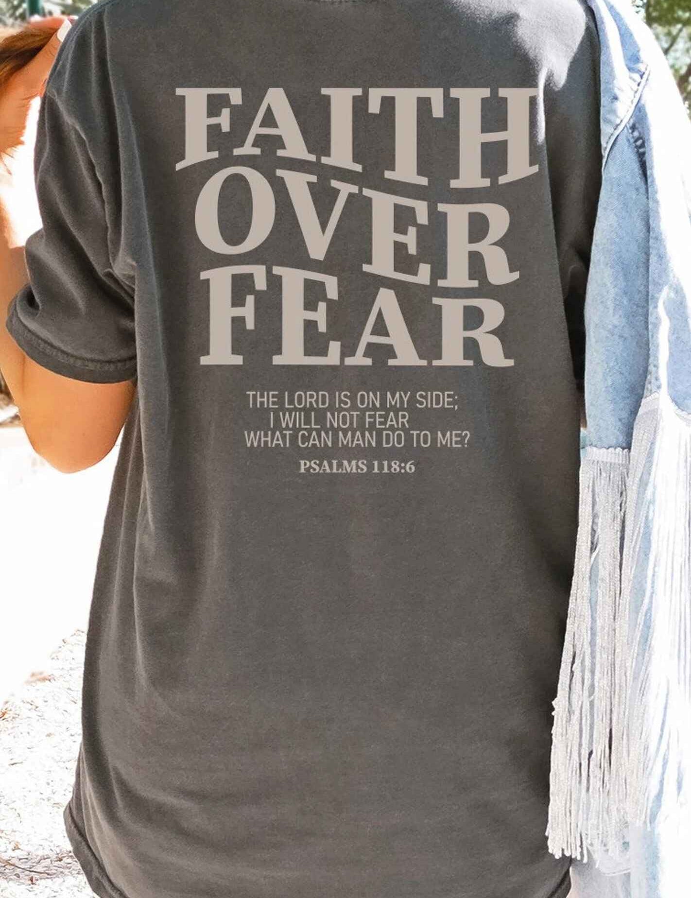 "Faith Over Fear Pslams 118:6" Unisex Tee - 0 - Believers Brigade