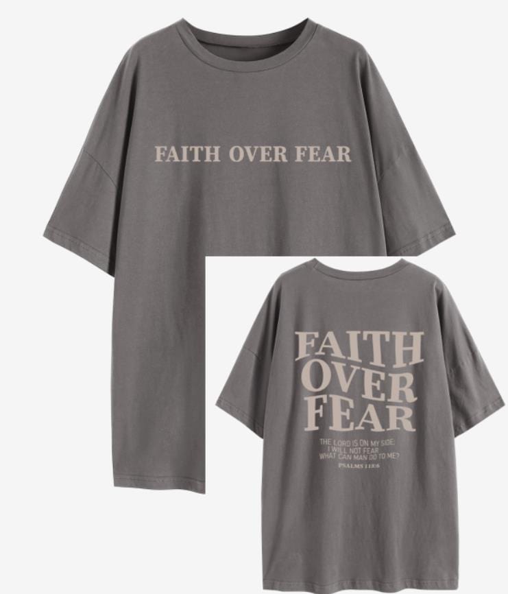 "Faith Over Fear Pslams 118:6" Unisex Tee - 0 - Believers Brigade