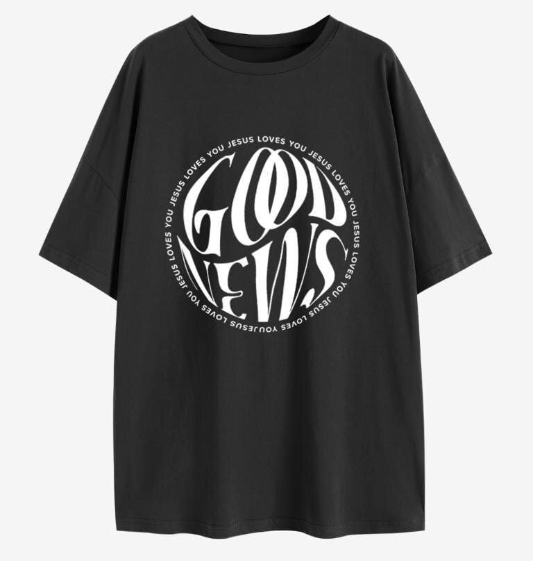 "Good News Jesus Loves You" Unisex Circle Tee - 0 - Believers Brigade