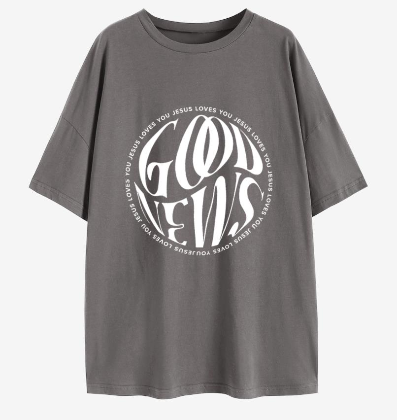 "Good News Jesus Loves You" Unisex Circle Tee - 0 - Believers Brigade