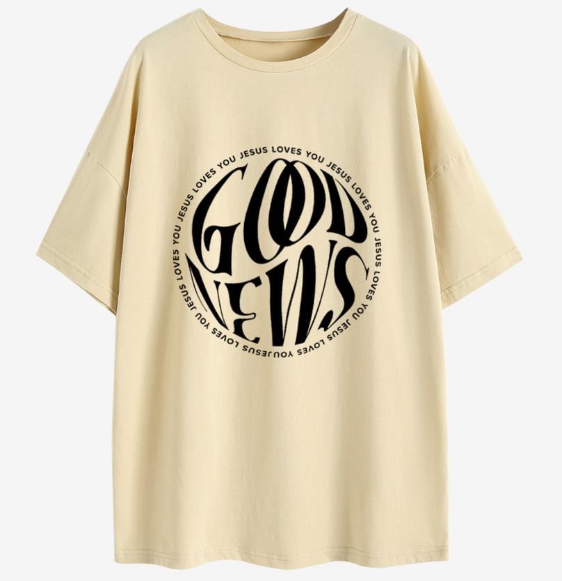 "Good News Jesus Loves You" Unisex Circle Tee - 0 - Believers Brigade